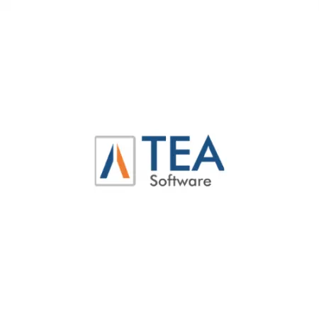 Το λογότυπο της TEA Software σε λευκό φόντο