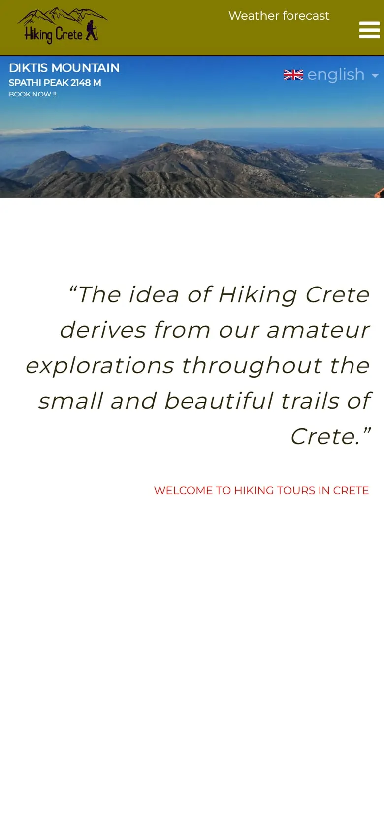 Hiking Crete, κινητό